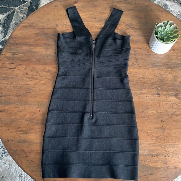 BEBE BLACK SHIMMER COCKTAIL DRESS - Picture 3 of 5